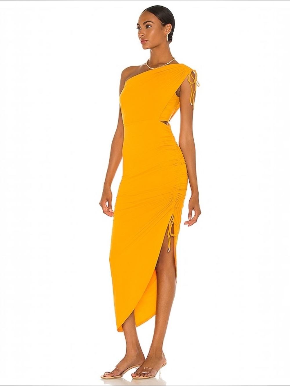 NWT Significant Other Cindy Dress Marigold One Shoulder Cutout Dress US 6 - Picture 3 of 13